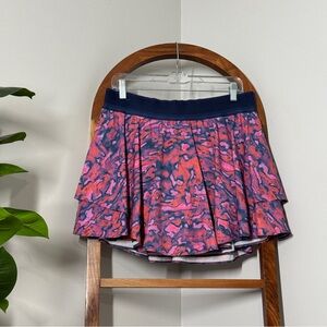 Lululemon 12 Court Rival High Rise Skirt Skort Chroma Clash Multi/Mineral Blue